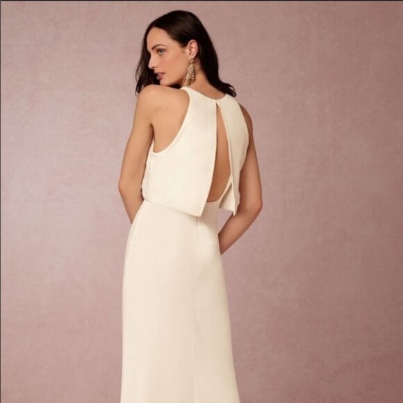 NWT Anthropologie BHLDN Jill Stuart Iva Crepe Maxi Dress Wedding Bridal Size 2 - Picture 6 of 14